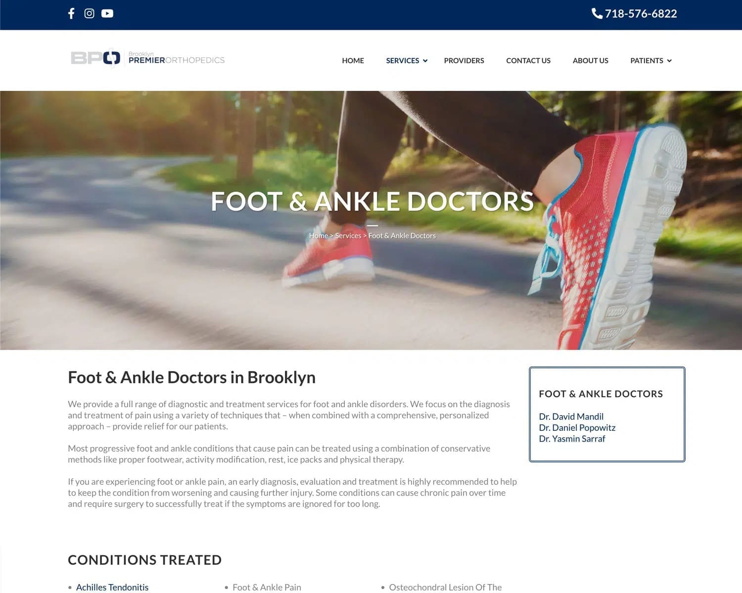 website design podiatry