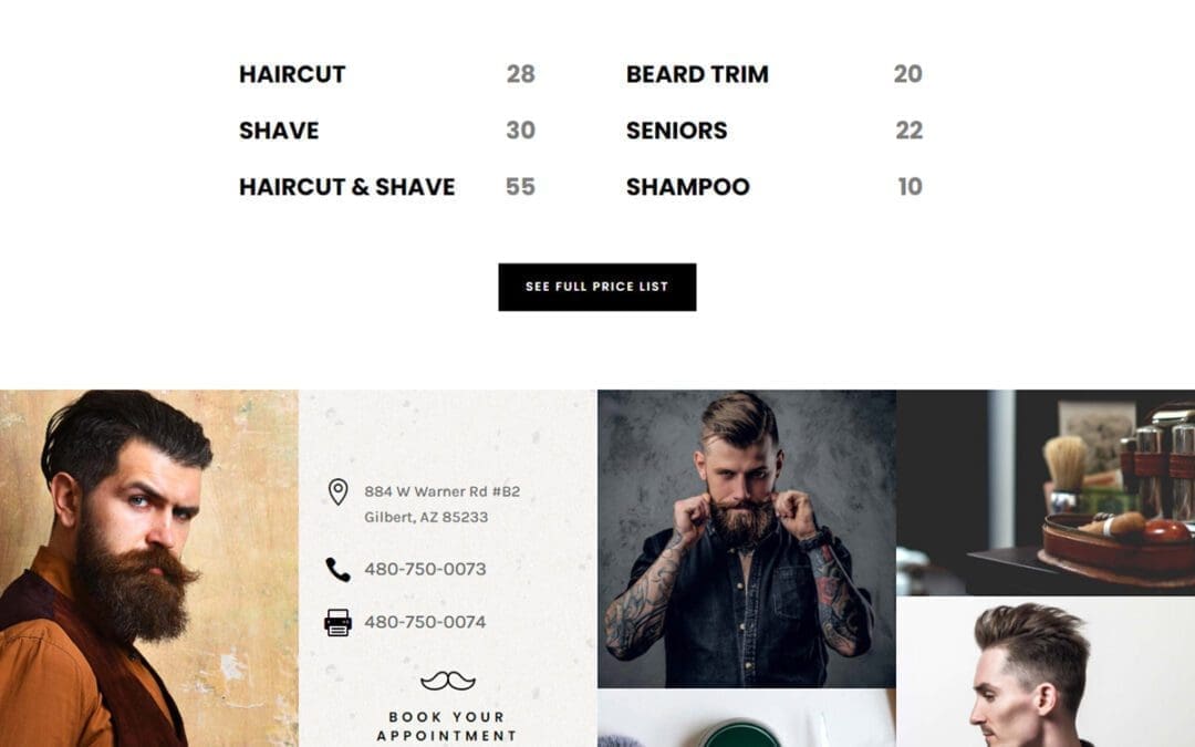 Men’s Barbershop Website