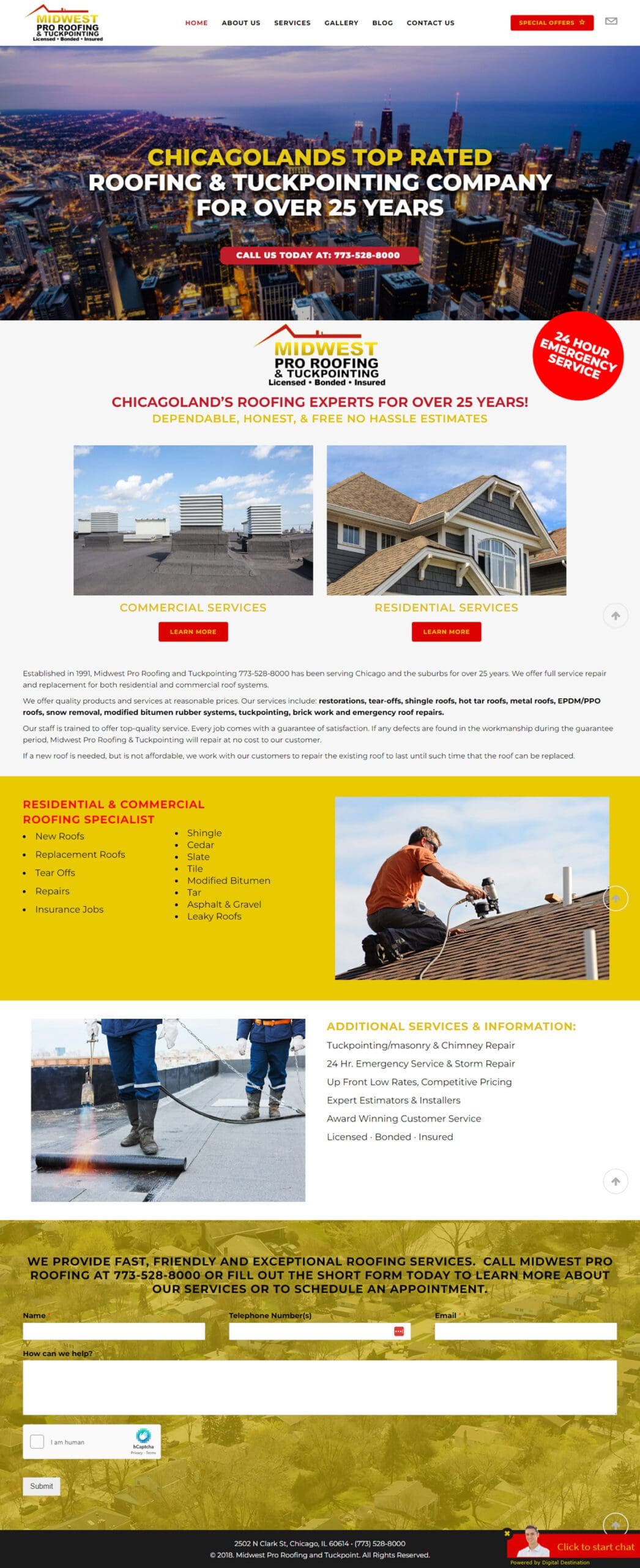 Chicagoland Roofing Website