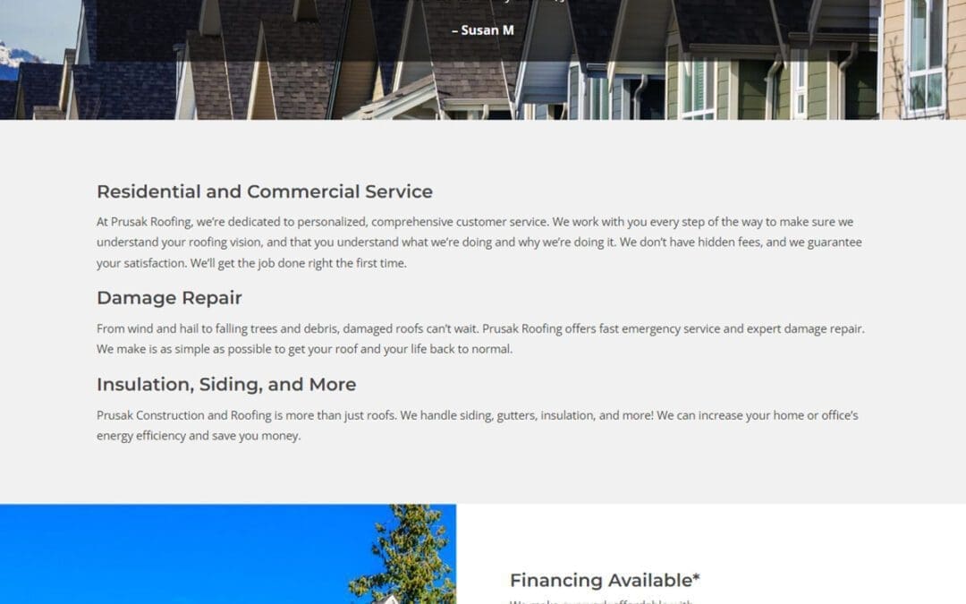 Construction and Roofing Website