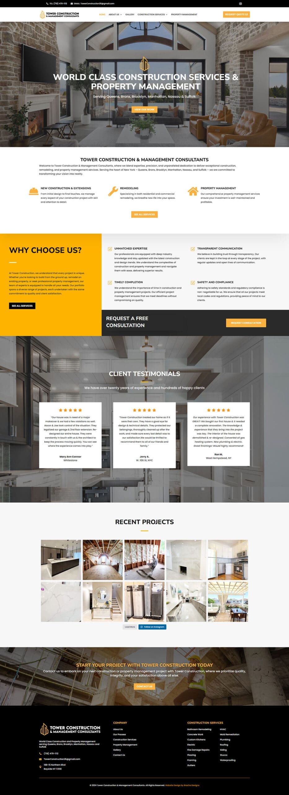 Construction Services & Property Management Website
